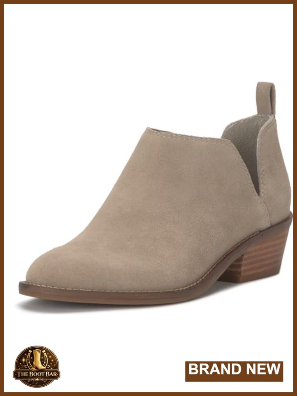 Women's Leather Ankle Booties Almond Toe Memory Foam Stacked Heel